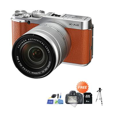 Fujifilm X-A2 Kit 16-50mm f/3.5-5.6 OIS II Kamera Mirrorless + Anti Gores + SDHC + Cleaning Kit + Tripod