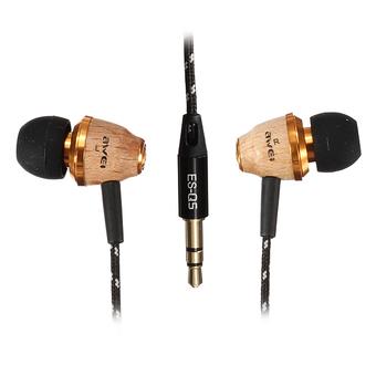 3.5mm Stereo Wooden Noise isolating Headphone Earphone Headset Earbud For PC MP3 Beige (Intl)  