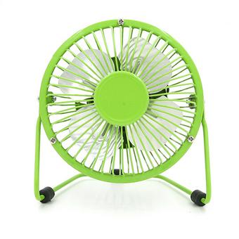 4.5 Inch Iron Aluminum Portable USB Leaf Mini Fan (Green)  