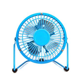 4-Inch Mini Iron Aluminum Leaf Fan (Blue)  