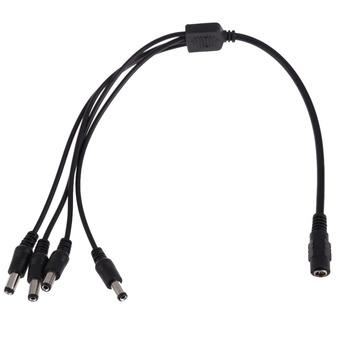 5pcs DC 1 to 4 Power Splitter Cable Cord for CCTV Camera 1 Female to 4 Male (Intl)  