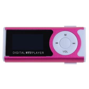 8GB Mini Clip LCD Screen Music Mp3 Player with Flashlight Card Slot Support TF Card (Red)  