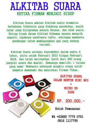 ALKITAB SUARA DALAM BENTUK MINI MP3 + MICROSD 32GB