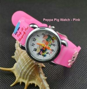 ARLOJI JAM TANGAN ANAK MOTIF : PEPPA PIG - BABI PIGGY PINK WATCH