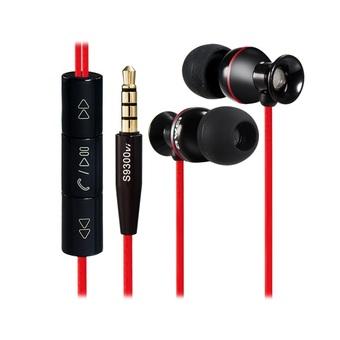 AWEI S9300VI 3.5mm Plug Stereo In-Ear Earphone / Headphone with Microphone and 1.2M Cable (Red)  