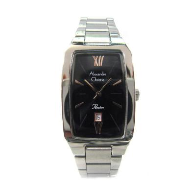 Alexandre Christie 2455 LDBSSBA Silver Black Jam Tangan Wanita