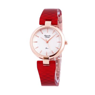 Alexandre Christie 2540LH Stainless Steel Kombonasi Mika Merah Rosegold Jam Tangan Wanita