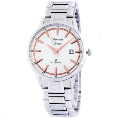 Alexandre Christie 8454 MDBSSSLRG Jam Tangan Pria - White Silver