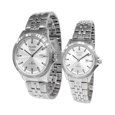 Alexandre Christie Classic Steel Couple Series 8402LMDBSSSL Silver Jam Tangan Pasangan