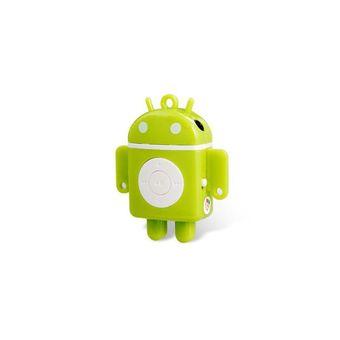 Android Robot Shaped Mini MP3 Player with TF Card Reader Green  