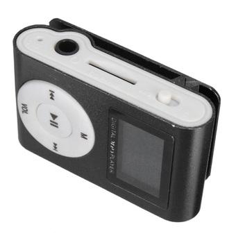 Audew Mini Practical USB Clip MP3 Player 32GB Micro SD Card LCD Radio Music Media Black (Intl)  