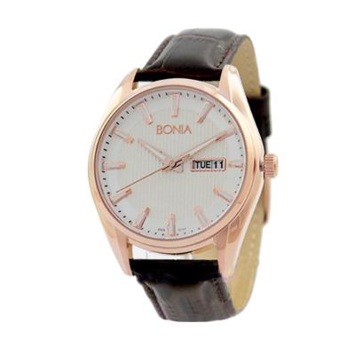 BONIA BN10111-1512 Brown Rose Gold Jam Tangan Pria