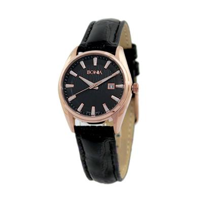 BONIA BN10111-2532 Black Rose Gold Jam Tangan Wanita