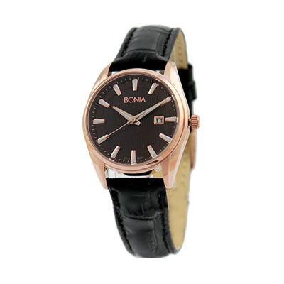 BONIA BN10111-2542 Black Rose Gold Jam Tangan Wanita