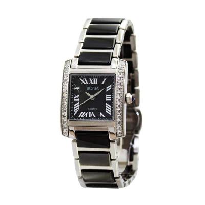 BONIA BN10124-2331S Silver Black Jam Tangan Wanita