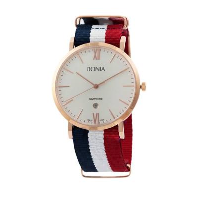 BONIA BN10125-1573 Strap Hitam Putih Merah Jam Tangan Pria