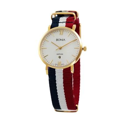 BONIA BN10125-2273 Strap Biru Putih Merah Jam Tangan Wanita