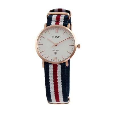 BONIA BN10125-2513 Strap Hitam Putih Merah Jam Tangan Wanita