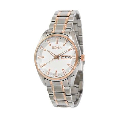 BONIA BN10142-1612 Silver Rosegold Jam Tangan Pria