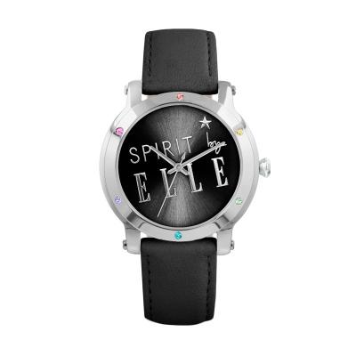 Big Night - Spirit by Elle ES20029S01X Black Leather strap Jam Tangan Wanita