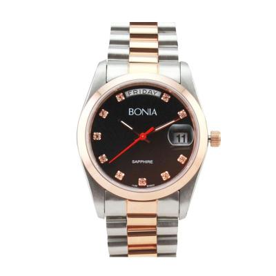 Bonia B832-1137 Silver Black Jam Tangan Pria