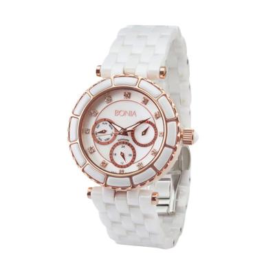 Bonia BN863-2557M Rose Gold White Jam Tangan Wanita