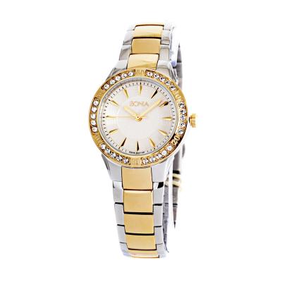 Bonia - Jam Tangan Wanita - Putih Gold - Stainless Steel - BNB10116-2152s