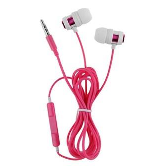 Brand New Earphones In-ear Earphone Headset Headphone With Mic For Samsung HTC LG Iphone White+Rose Red  