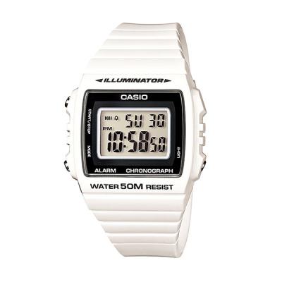 CASIO Illuminator W-215H-7A Glossy White Jam Tangan Pria