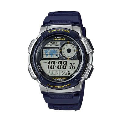 CASIO Illuminator World Time AE-1000W-2A Navy Blue Jam Tangan Pria