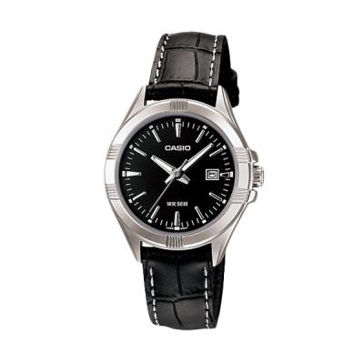 CASIO LTP-1308L-1A Silver Black Jam Tangan Wanita