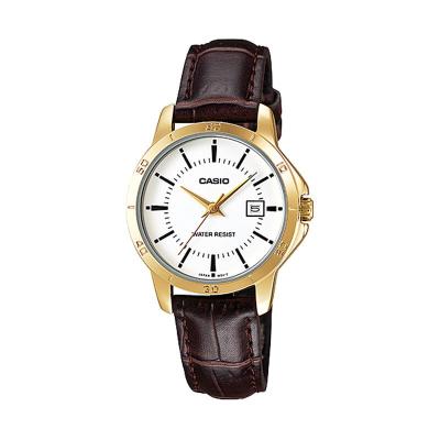 CASIO LTP V004GL 7A Coklat Jam Tangan Wanita