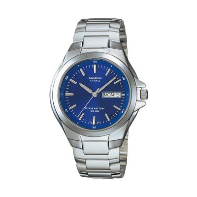 CASIO MTP-1228D-2AV Silver Blue Casual Jam Tangan Pria