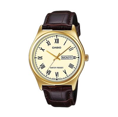 CASIO MTP-V006GL-9B Casual Gold Brown Jam Tangan Pria