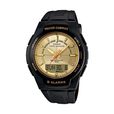 CASIO Prayer Compass CPW-500H-9AV Black Gold Jam Tangan Pria