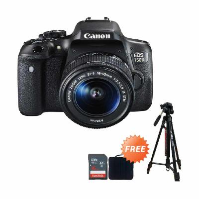 Canon 750d Kamera DSLR + Free Takara 203 Tripod + Canon Tas Kamera + Sandisk 16 GB