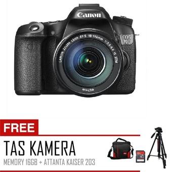 Canon DSLR EOS 70D - 20MP - 18-55mm STM Wi-Fi Deluxe Kit + Gratis Paket Hadiah  