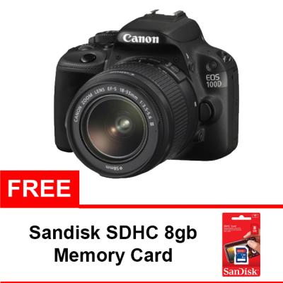 Canon EOS 100D Kit 18-55mm III non IS Hitam Kamera DSLR + Sandisk [8 GB]