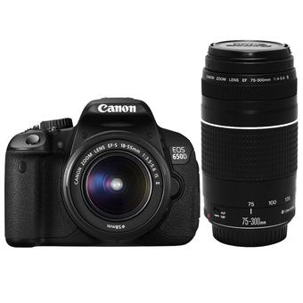 Canon EOS 650D (Rebel T4i/Kiss X6) with 18-55mm IS II + 75-300mm III Twin Lens Kit  