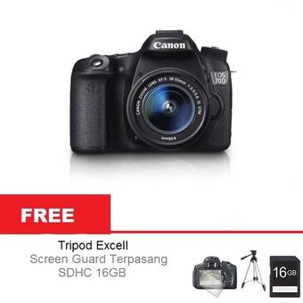 Canon EOS 70D - 24.2MP - Kit 18-55mm f/3.5-5.6 IS STM WiFi - Hitam + Gratis Paket Hadiah  