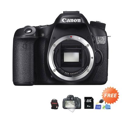 Canon EOS 70D Body WiFi Kamera DSLR + SDHC 8 GB + Cleaning Kit + Tas Segitiga + Antigores