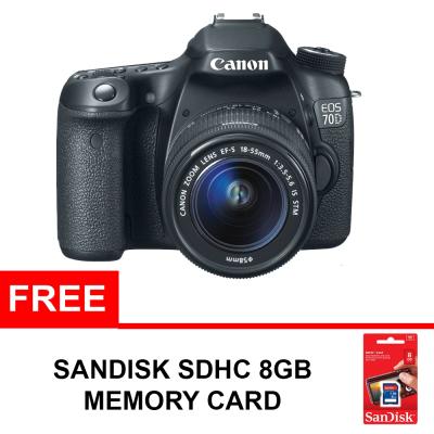 Canon EOS 70D Kit 18-55mm Wifi Hitam Kamera DSLR [20.2 MP] + Memory Card [8 GB]