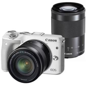 Canon EOS M3 with EF-M18-55mm + 55-200mm - 24 MP - Putih  