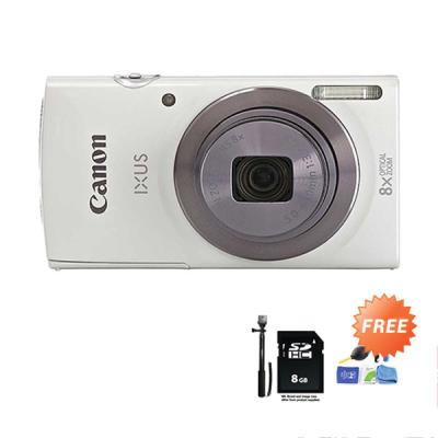 Canon IXUS 160 White Kamera Pocket + SDHC 8 GB + Tongsis Monopod + Cleaning Kit