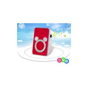 Cartoon Clip MP3 Player with TF Card Reader Red  