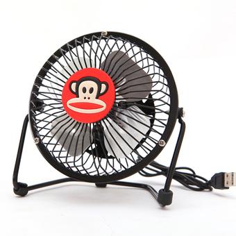 Cartoon Mini 4-Inch USB Iron Fan Mouth Monkey (Black)  