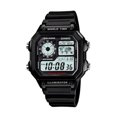 Casio AE-1200WH-1A Sport Black Jam Tangan Pria