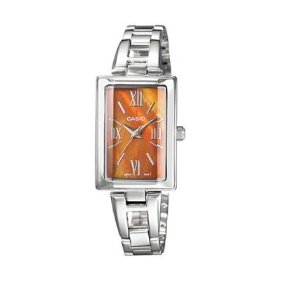 Casio Analog LTP-1341D-5ADF Silver Orange Jam Tangan Wanita