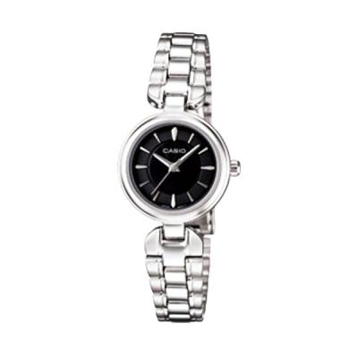 Casio Analog LTP-1353D-1ADF Silver Hitam Jam Tangan Wanita