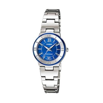 Casio Analog LTP-1368D-2ADF Silver Biru Jam Tangan Wanita